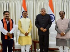 छत्तीसगढ़ के मुख्यमंत्री श्री विष्णुदेव साय ने आज शनिवार को सुबह नई दिल्ली में उपराष्ट्रपति निवास पर उपराष्ट्रपति श्री जगदीप धनखड़ से सौजन्य मुलाकात की