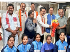 नई दिल्ली में छत्तीसगढ़ जूनियर पावर लिफ्टर्स से मुख्यमंत्री की मुलाकात