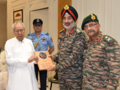 राज्यपाल से एनसीसी के महानिदेशक लेफ्टिनेंट जनरल जी.पी. सिंह ने सौजन्य मुलाकात की