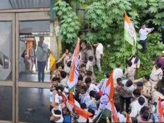 सर्किट हाउस मारपीट विवाद: कांग्रेस ने घेरा मंत्री कश्यप का दफ्तर, महिला पुलिसकर्मी घायल