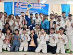 राज्य स्तरीय कूड़ो प्रतियोगिता में खिलाड़ियों को मिला स्वर्ण पदक…..