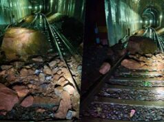 केके रेल लाइन पर गिरे पत्थर से ट्रेनें रुकीं, यात्रियों को घंटों इंतज़ार करना पड़ा