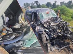 उज्जैन में कार-डंपर टक्कर, तीन युवकों की मौत, एक घायल