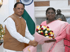 मुख्यमंत्री विष्णुदेव साय ने नई दिल्ली में राष्ट्रपति द्रौपदी मुर्मू से की सौजन्य भेंट