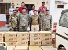 दंतेवाड़ा पुलिस की बड़ी कार्रवाई: 45 पेटी अवैध अंग्रेजी शराब जब्त