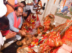 उप मुख्यमंत्री अरुण साव ने तेलीन सत्ती माता मंदिर में की पूजा-अर्चना….