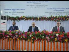मुख्य न्यायाधिपति रमेश सिन्हा ने दुर्ग में नवीन न्यायालय भवन के निर्माण हेतु किया भूमिपूजन…..