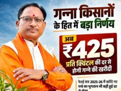 गन्ना मूल्य में छत्तीसगढ़ देश में नंबर वन, किसानों को अब 425 रुपये प्रति क्विंटल की दर से होगा भुगतान, नई दर 2025-26 सत्र से ही लागू…..