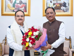 मुख्यमंत्री विष्णु देव साय ने केंद्रीय स्वास्थ्य एवं परिवार कल्याण मंत्री जगत प्रकाश नड्डा का किया आत्मीय स्वागत….